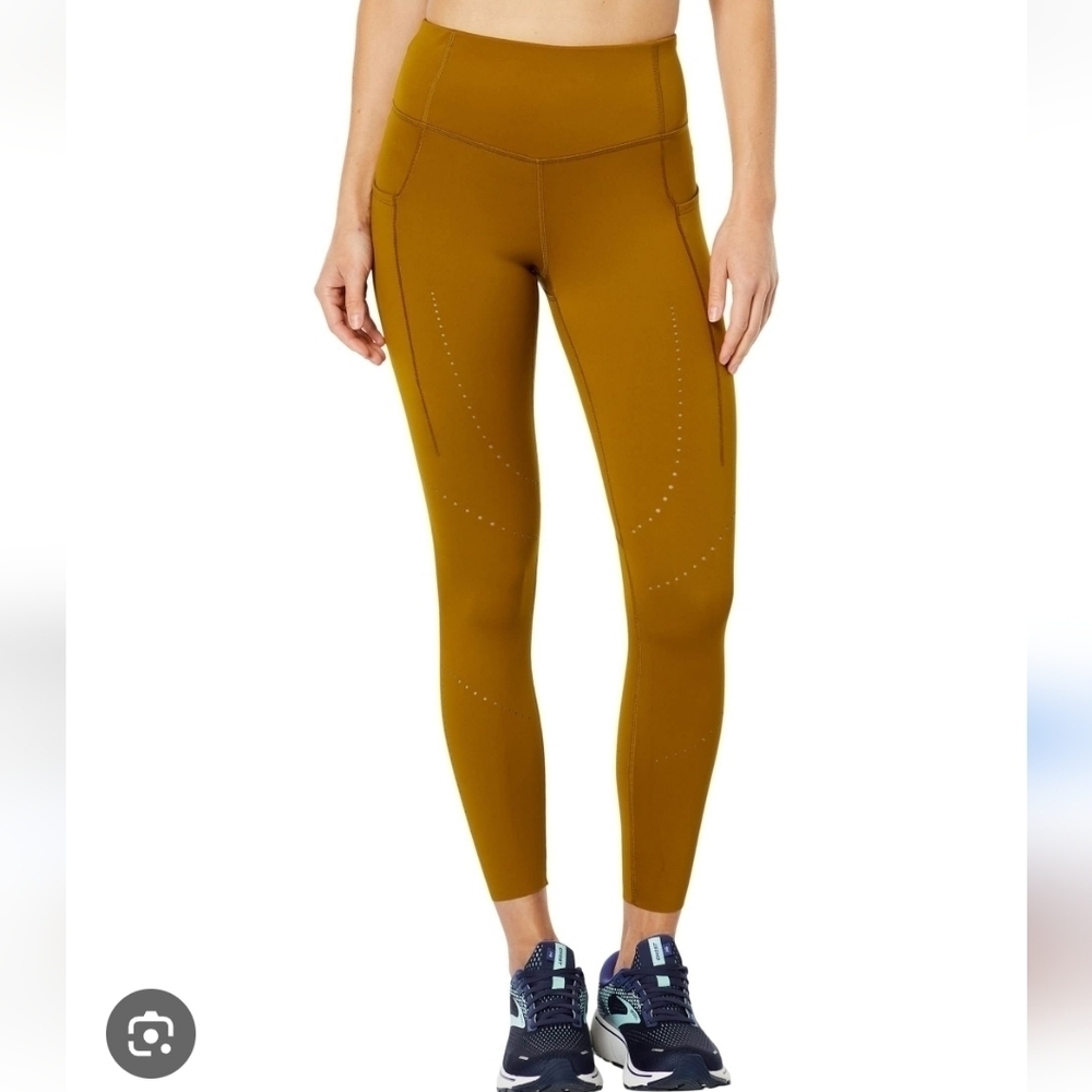 Brooks Running Method 7/8 Tight Small Athletic Athleisure In Burnt Olive